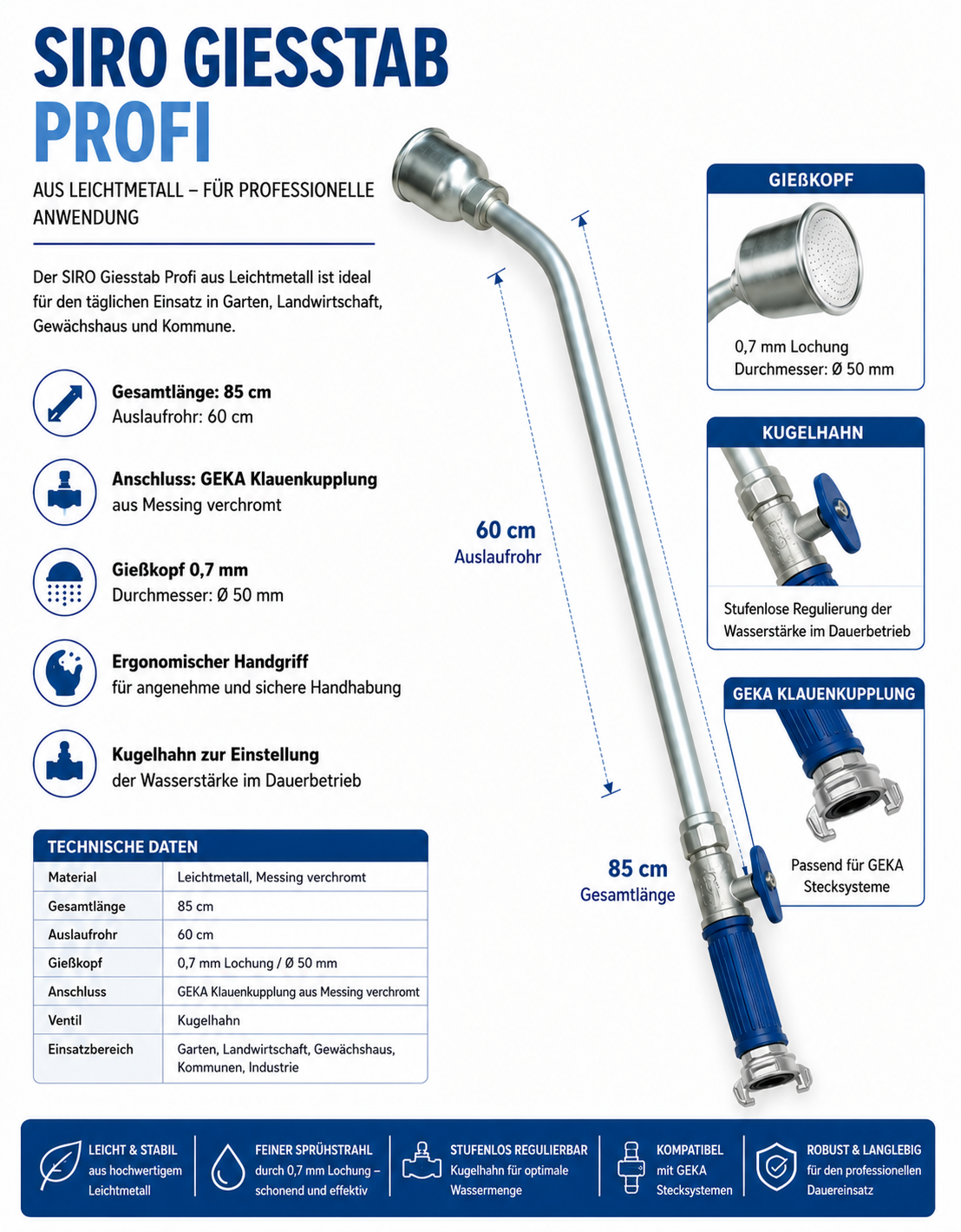 SIROCCO Gießstab Profi, aus Leichtmetall – Bild 6