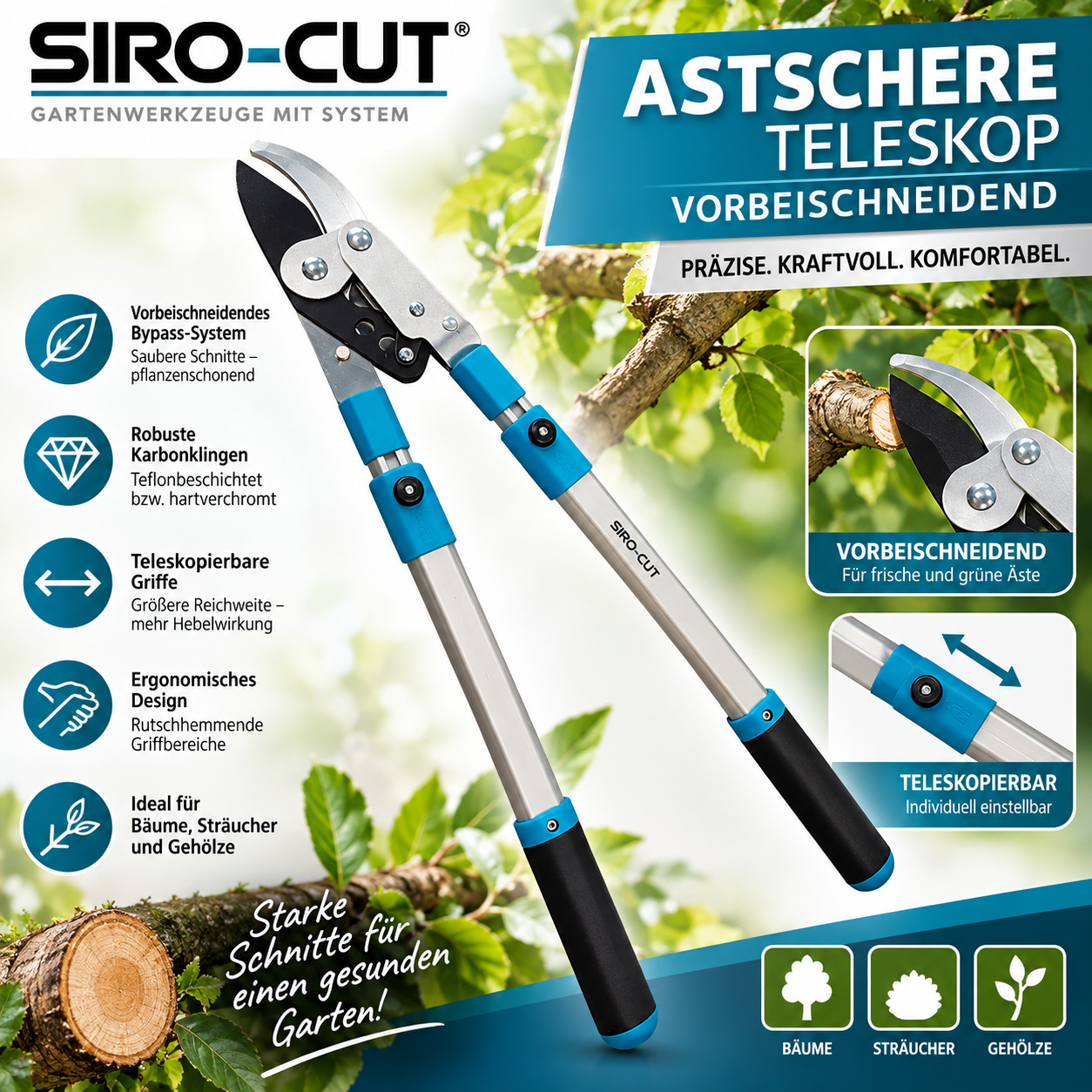 SIROCCO Astschere Teleskop vorbeischneidend – Bild 2