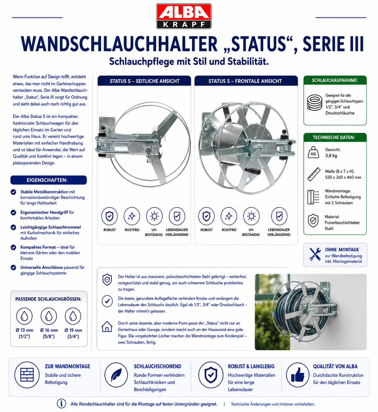 ALBA KRAPF Wandschlauchhalter Status III – Bild 5