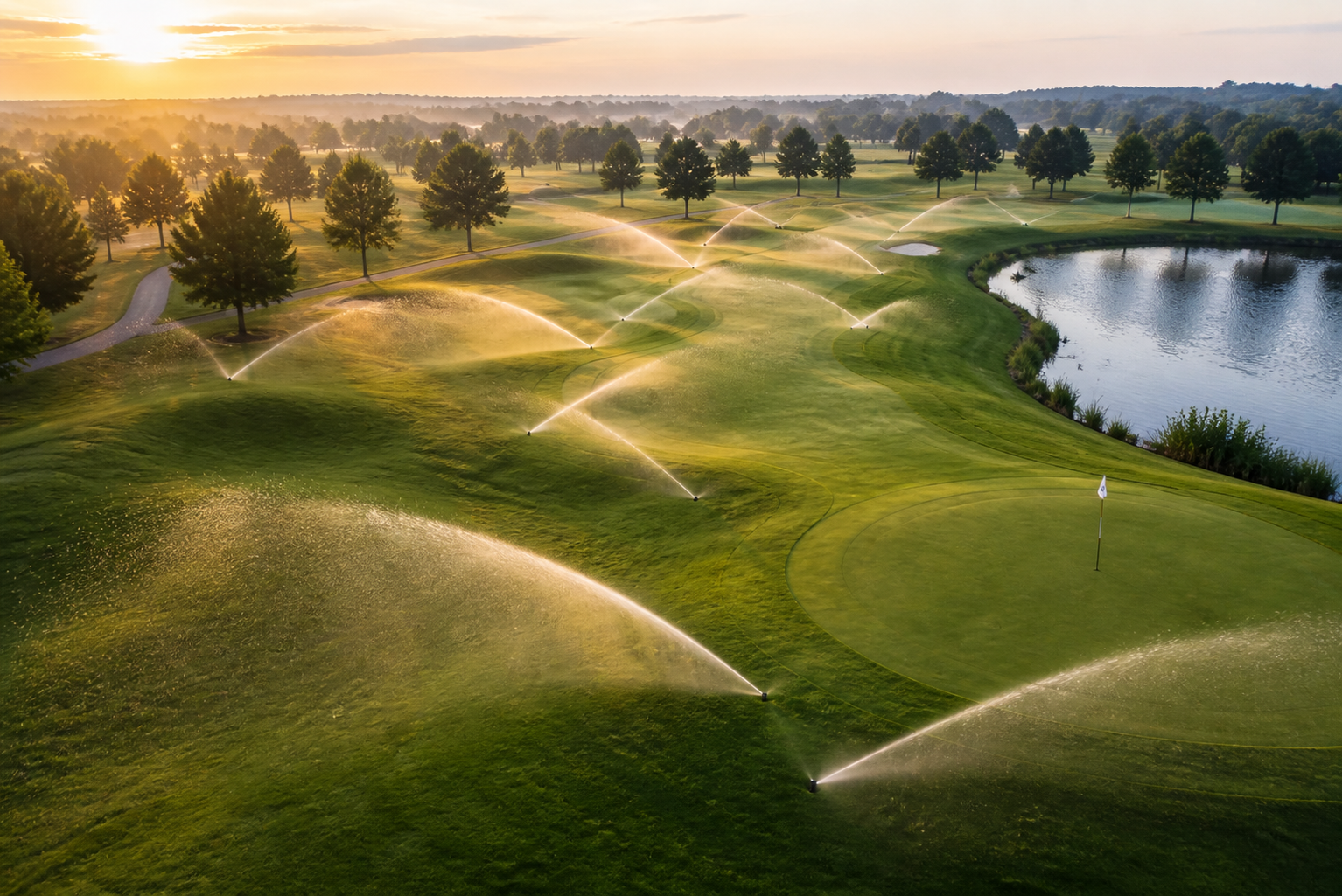 Beregnungsanlage auf einer Golf- und Sportanlage