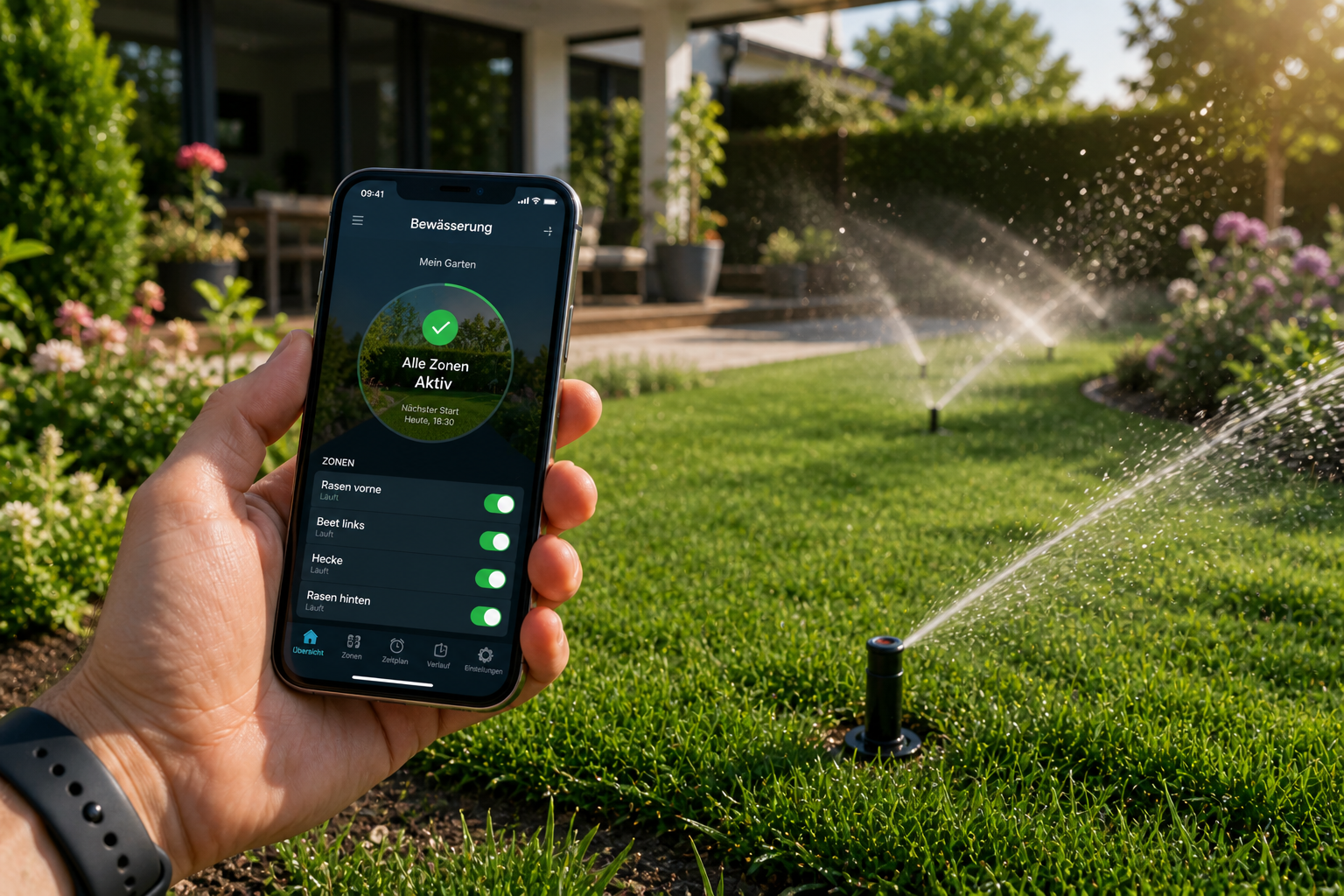 Automatische Gartenbewässerung per App und Bewässerungscomputer steuern