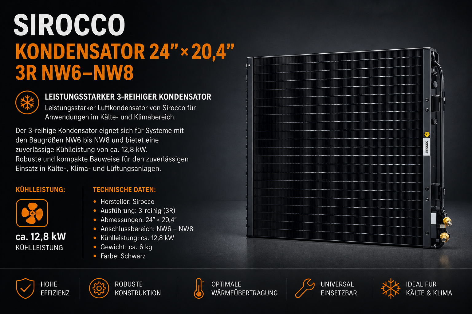 Sirocco Kondensator 24’x20,4′ 3R NW6-NW8