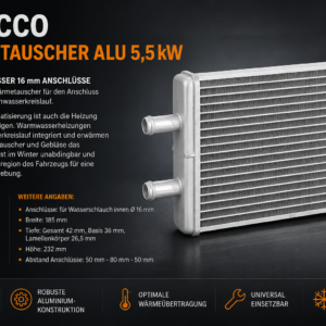 SIROCCO Wärmetauscher Alu 5,3kw