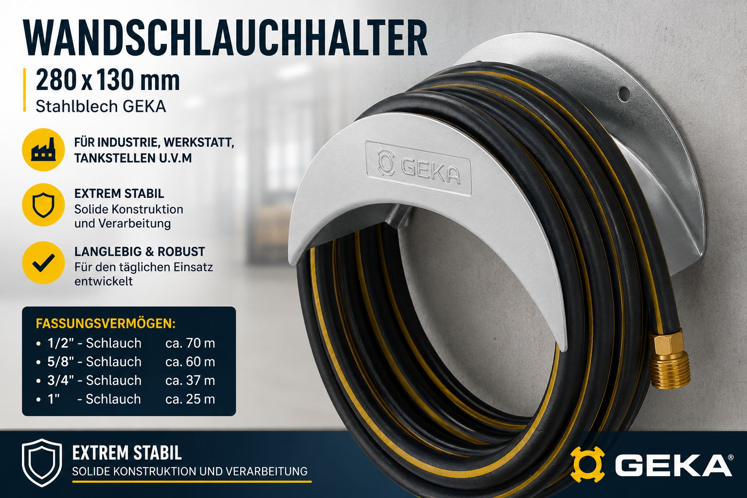 Wandschlauchhalter 280x130mm Stahlblech GEKA – Bild 3