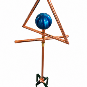 SIROCCO Regner aus Kupfer mit blauem Ball, dreieckig,