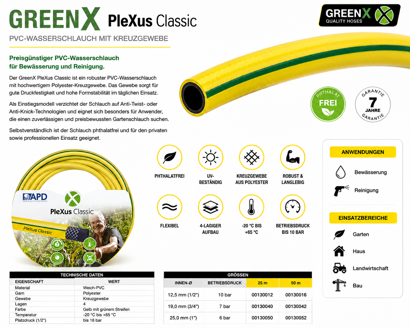 APD GreenX PleXus Classic Wasserschlauch – Bild 8
