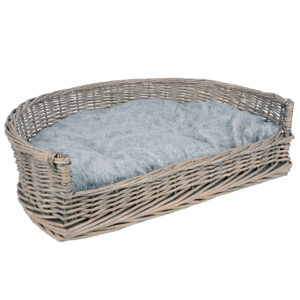 SIROCCO Haustierkorb grau washed mit Kissen mittel