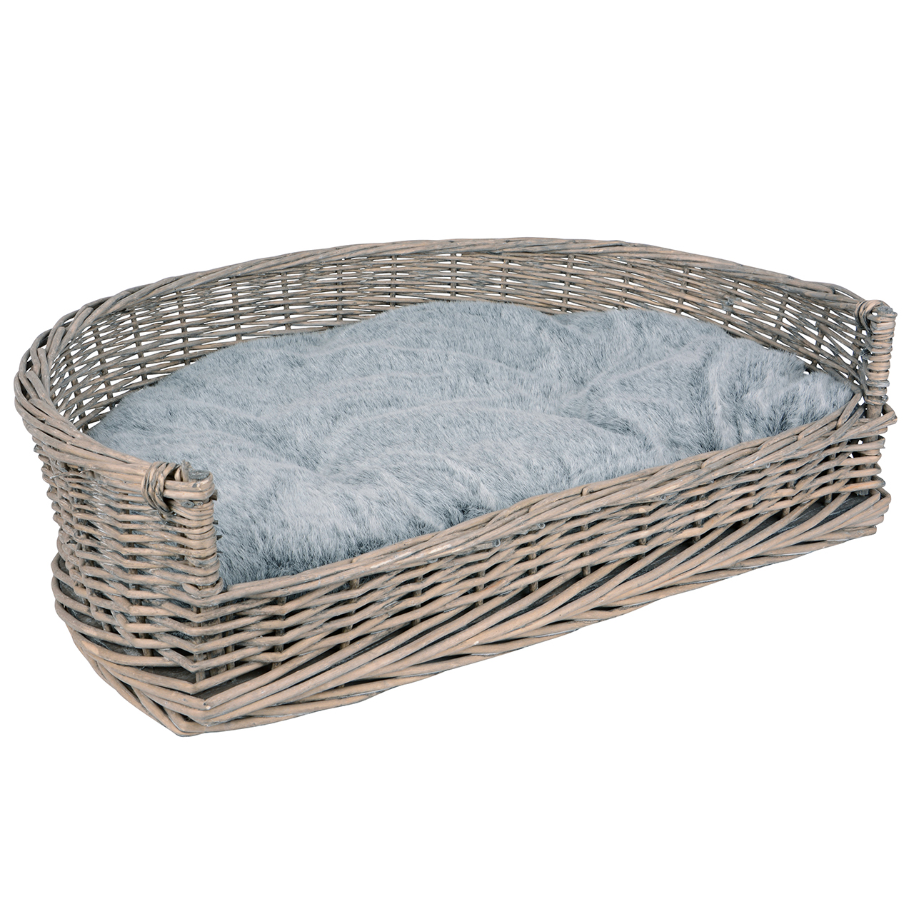 SIROCCO Haustierkorb grau washed mit Kissen mittel