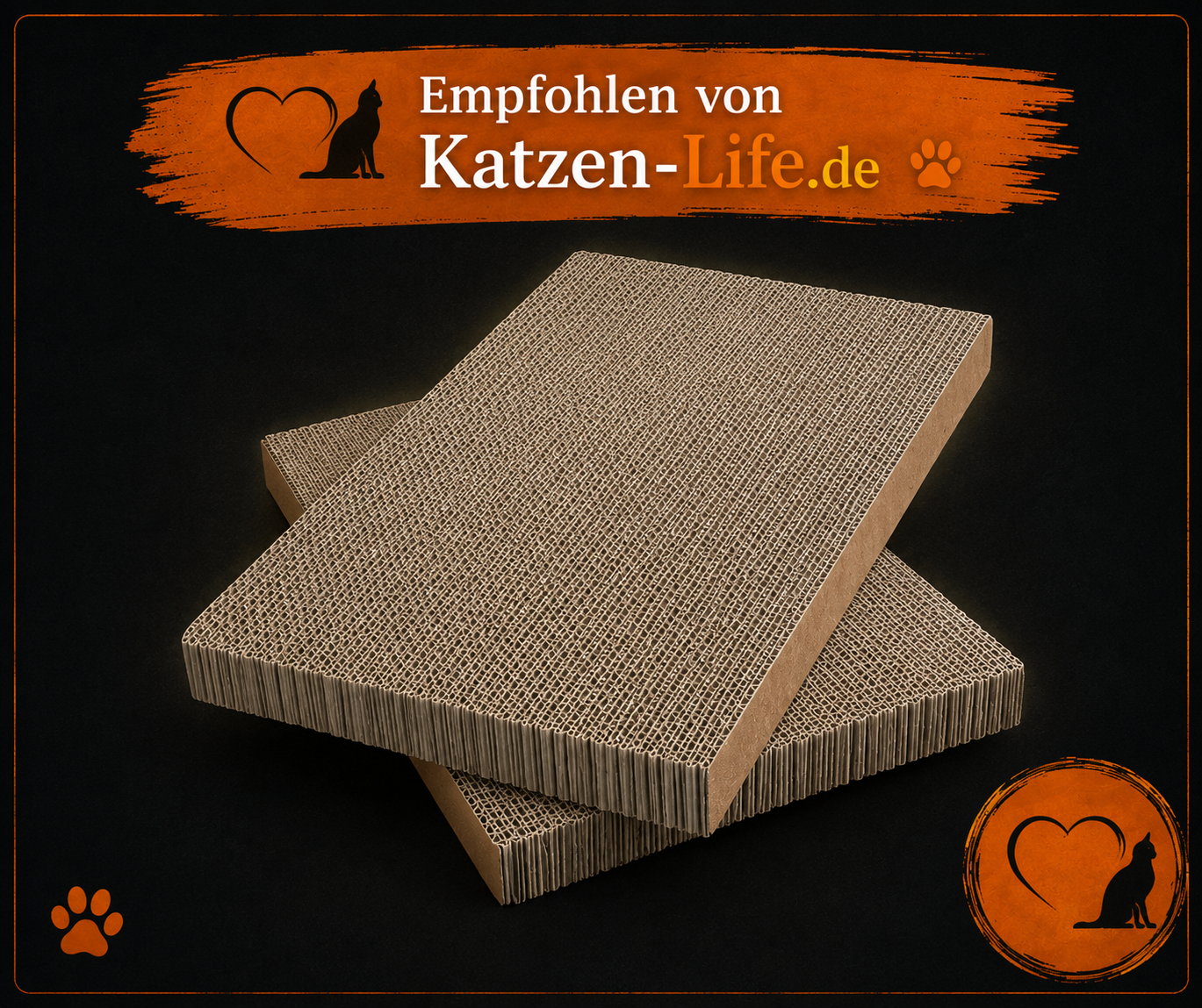 SIROCCO Kratzbrett Pappe Katzen "Scharfe Kralle" 2er 40x30cm – Bild 5