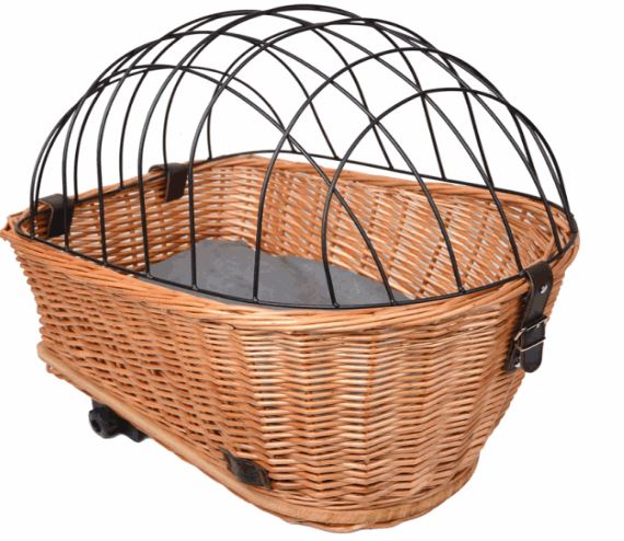 SIROCCO Fahrradkorb Weide Haustier oval hinten