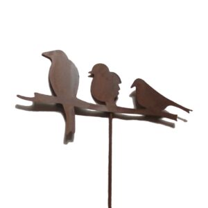 Sirocco Gartenstecker Dekostecker Rost 3 Vögel