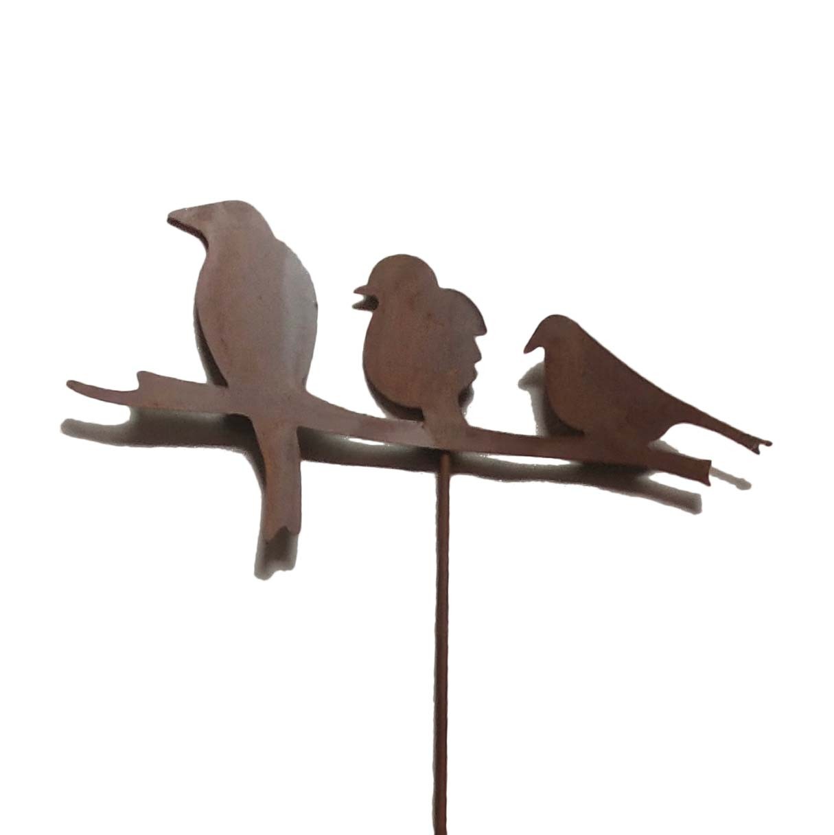 Sirocco Gartenstecker Dekostecker Rost 3 Vögel