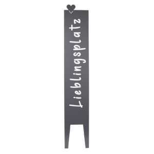 Sirocco Gartenstecker Metallschild Lieblingsplatz Anhrazit 115cm Gartendeko